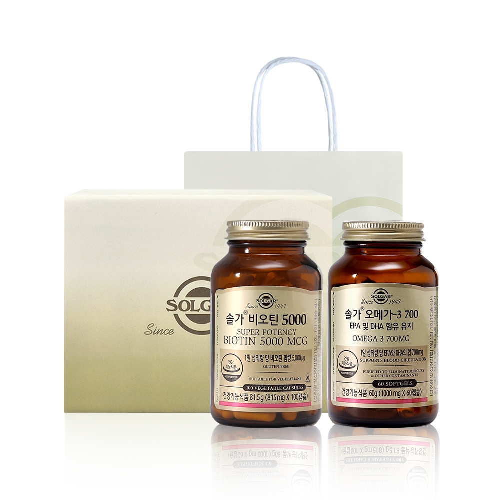 면역 활력 세트(비오틴 5000 100캡슐+오메가-3 700 60캡슐)