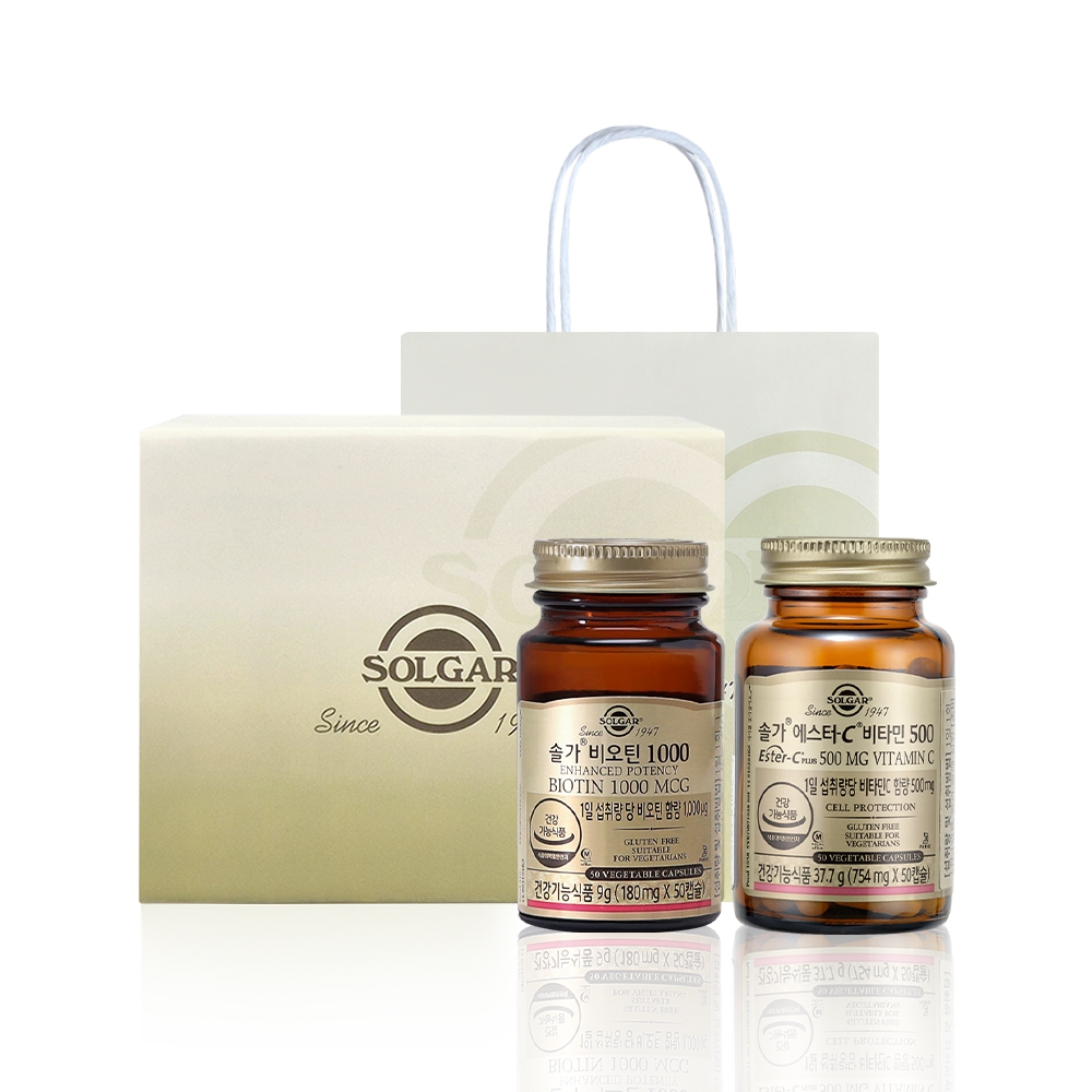 비타민 선물세트(비오틴 1000 50캡슐+에스터-C 비타민 500 50캡슐)[26.04.01까지]