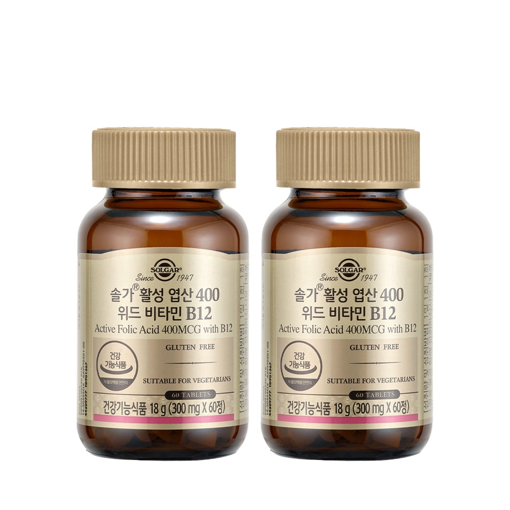 활성 엽산 680 위드 비타민B12 60정X2개