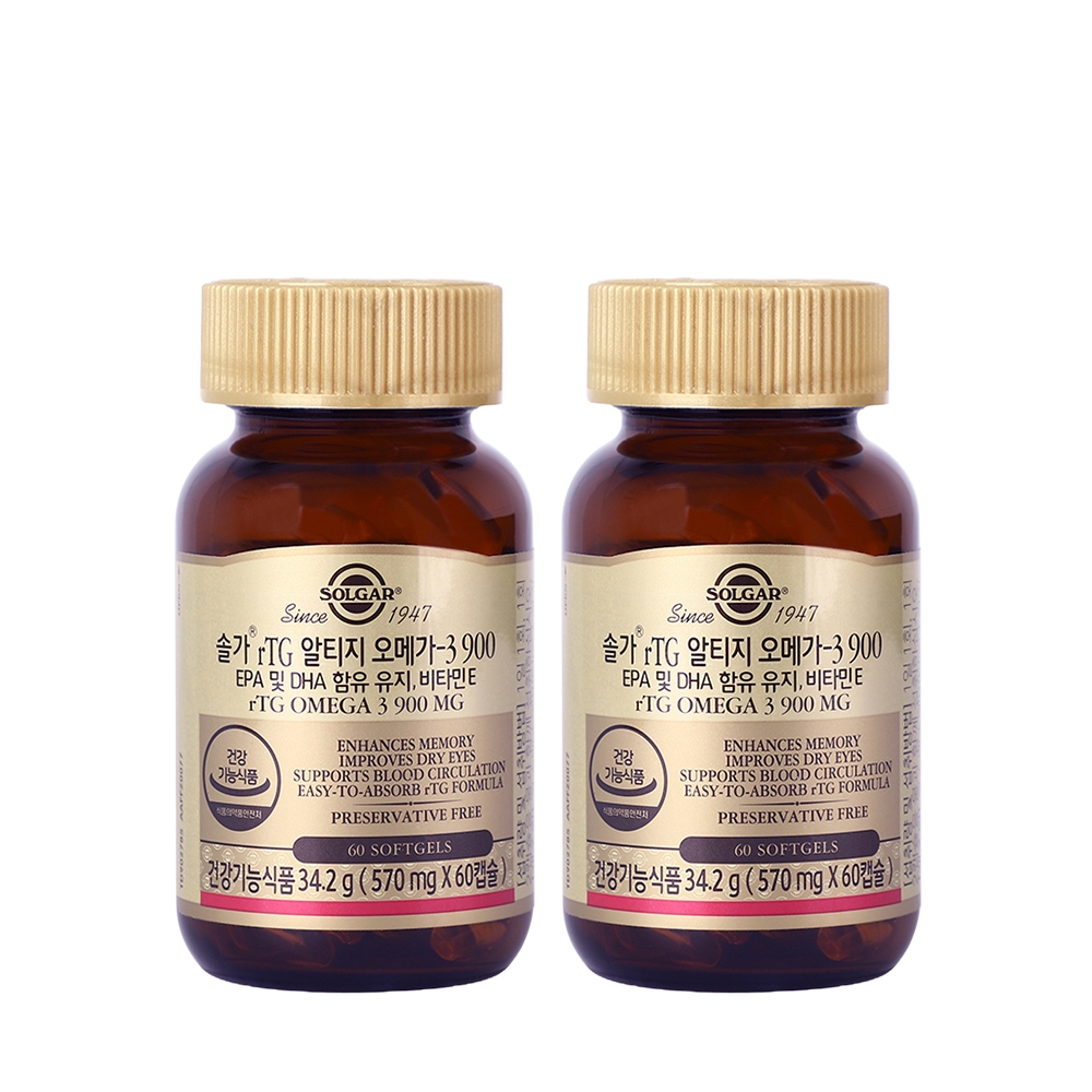 [2개월분] rTG 알티지 오메가-3 900 60캡슐X2개
