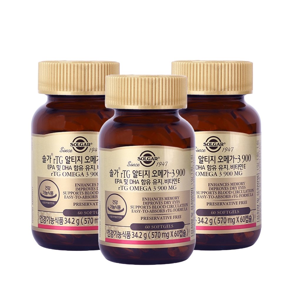 [3개월분] rTG 알티지 오메가-3 900 60캡슐X3개