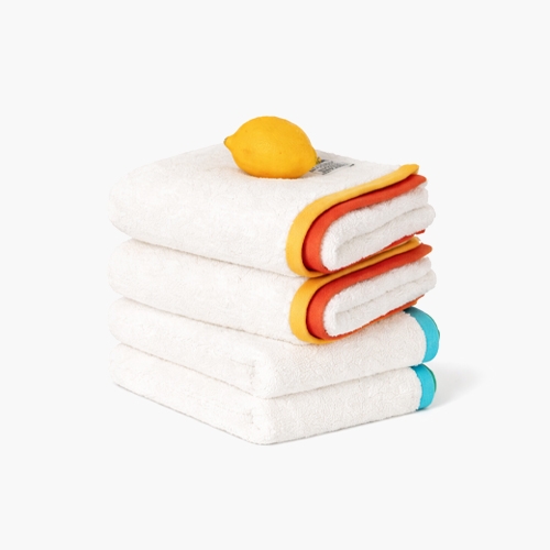 더노트 모달타올 호텔수건 40수 200g 1세트 블루그린 2장 + 레몬레드 2장