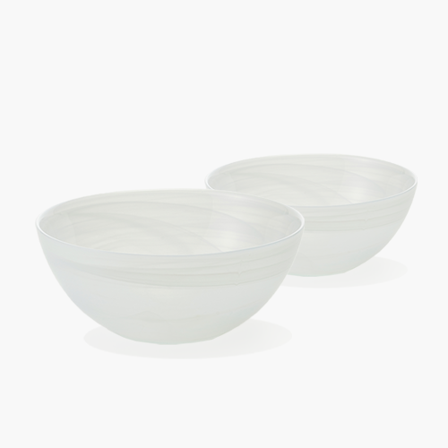 알라바스터 보울 18cm 화이트 2P