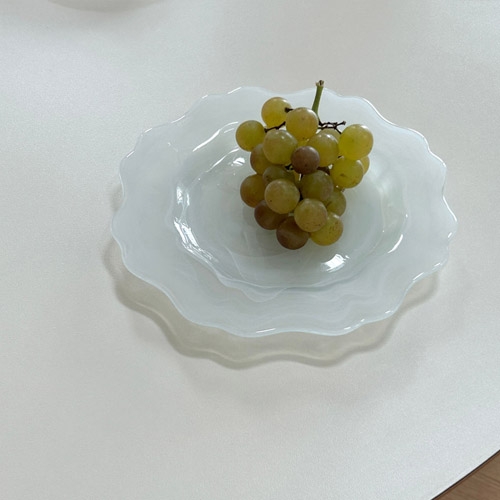 플라워접시 21cm 화이트