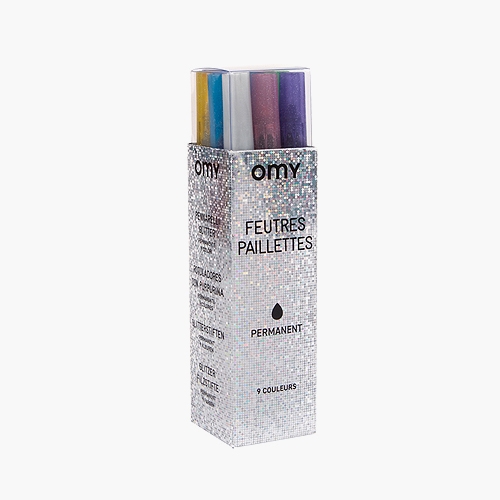 OMY 펠트펜-글리터-9pc(FEU07)