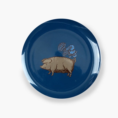 푸딘헤드 라운드 플레이트/ 28cm 돼지