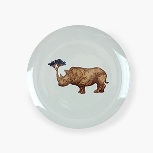 푸딘헤드 라운드 플레이트/ 28cm 코뿔소
