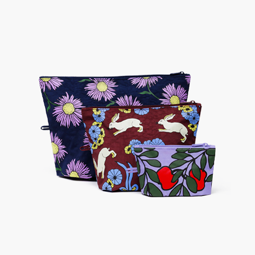 Baggu Go Pouch Set (Night Orchard)