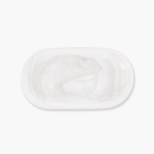 알라바스터 타원접시 26cm 화이트