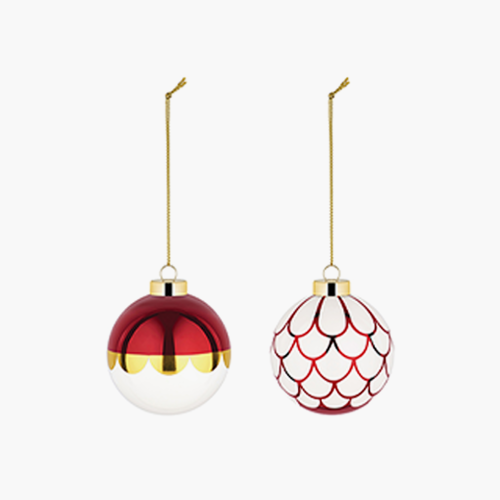 Delight Set of Two Christmas Bauble No.4