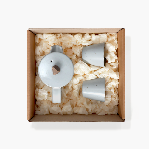 호우 아침햇볕 도자기 다구, 다기세트 - 화이트