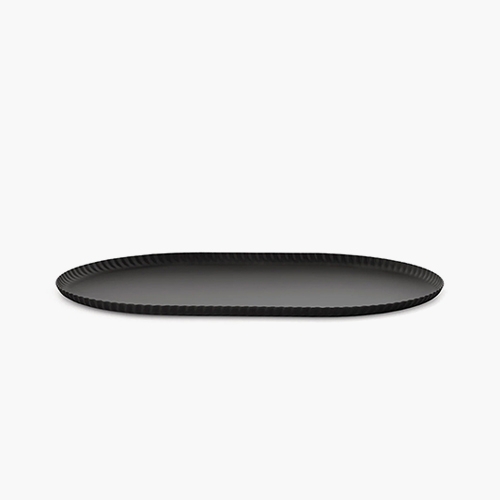 Pleats Oval Tray Black