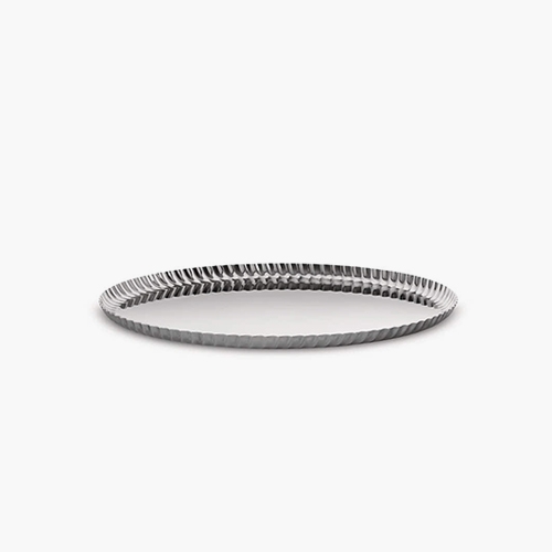 Pleats Round Tray Sliver 31cm