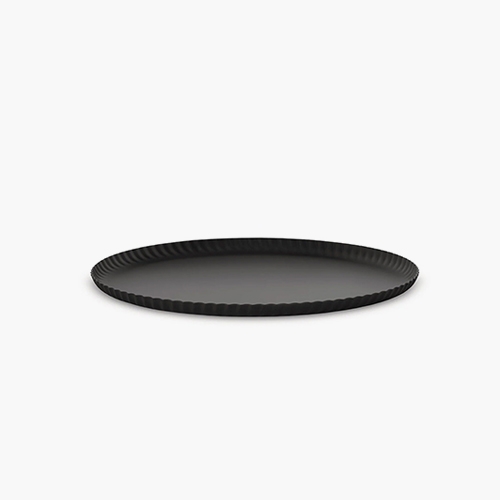 Pleats Round Tray Black 31cm
