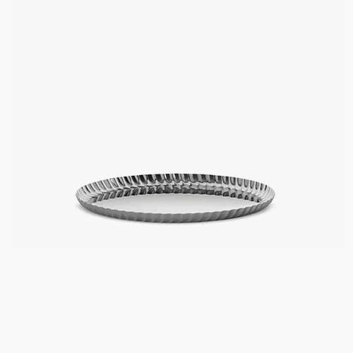Pleats Round Tray Sliver 23cm