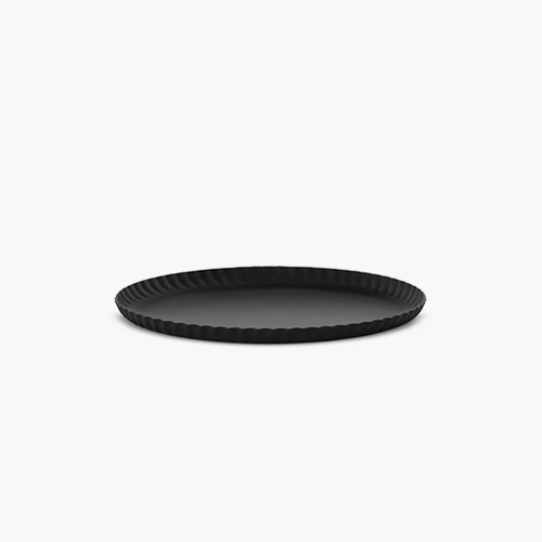 Pleats Round Tray Black 23cm