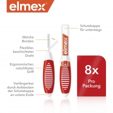 엘멕스 치간칫솔 레드 0.5mm 8개입