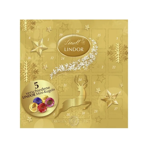 린트 미니 린도르 크리스마스 어드벤트 캘린더 (골드) 109g