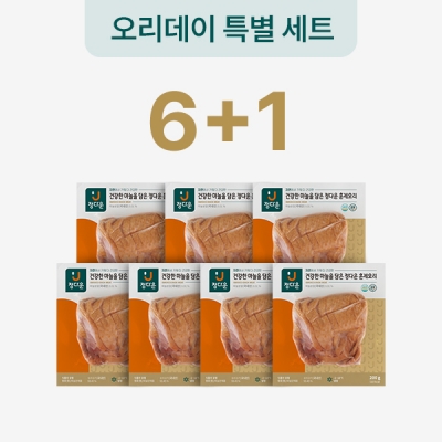 [오리데이 특별 세트] 무항생제 1등급 원료육으로 만든건강한 마늘을 담은 훈제오리 200g (6+1)