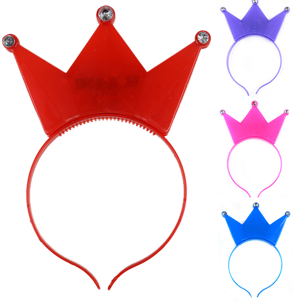 큐빅 왕관불빛머리띠 (6개입) LED머리띠 왕관머리띠