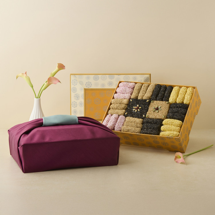 강릉은정한과 한지(대) 4단 선물세트 명절 선물 수제한과