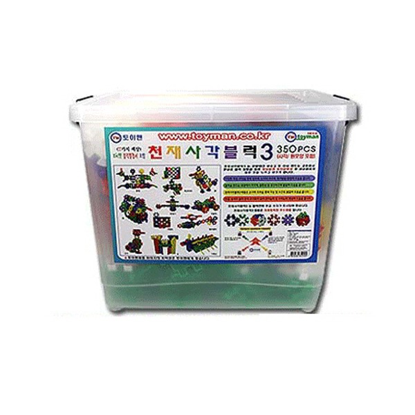 99000천재사각블럭3(350PCS)창의력학습교재용