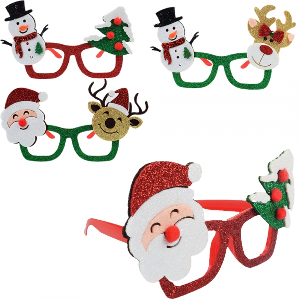 크리스마스 파티 안경 1P 산타 루돌프 눈사람 안경