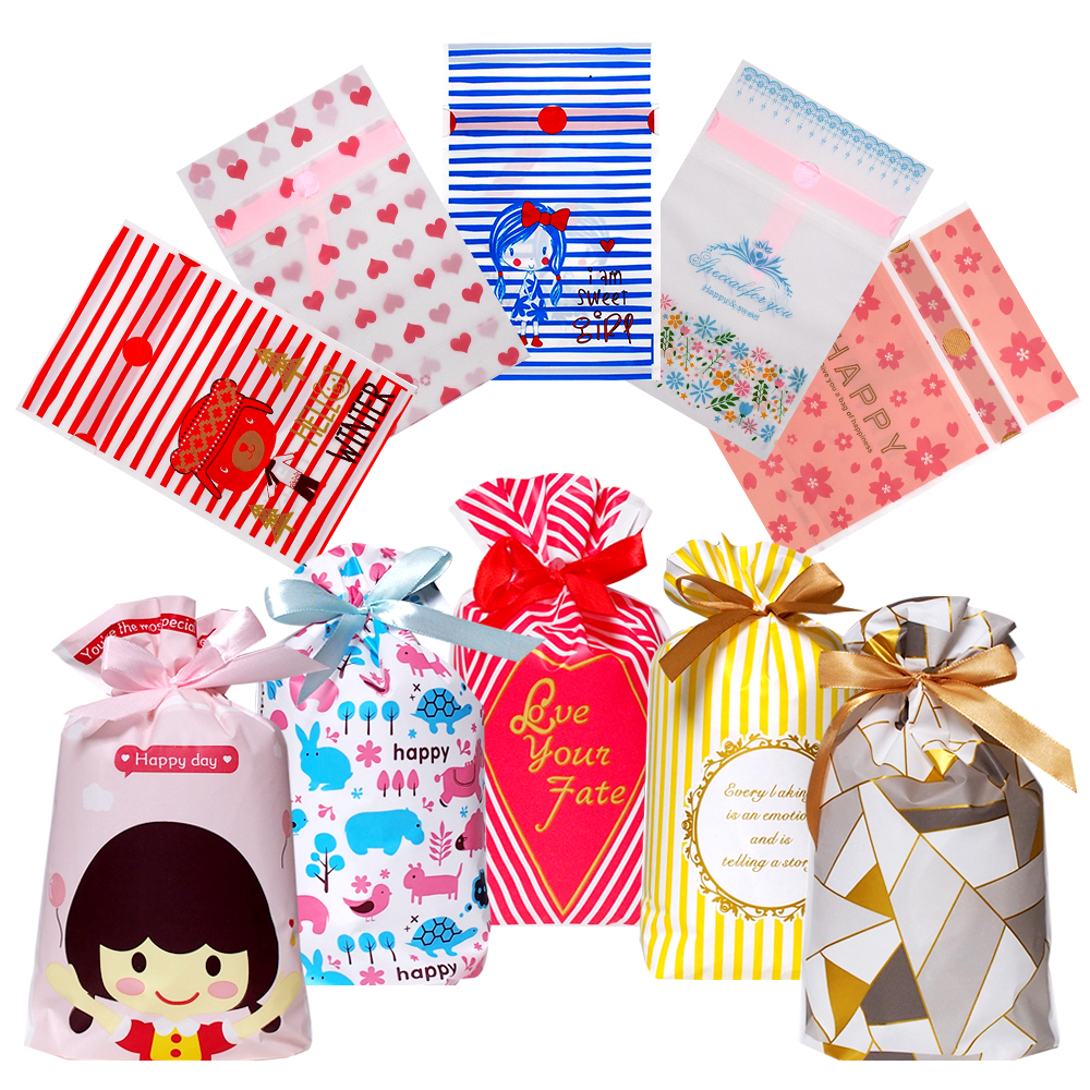리본 선물봉투(50매) 축하 생일 답례 사탕 봉투