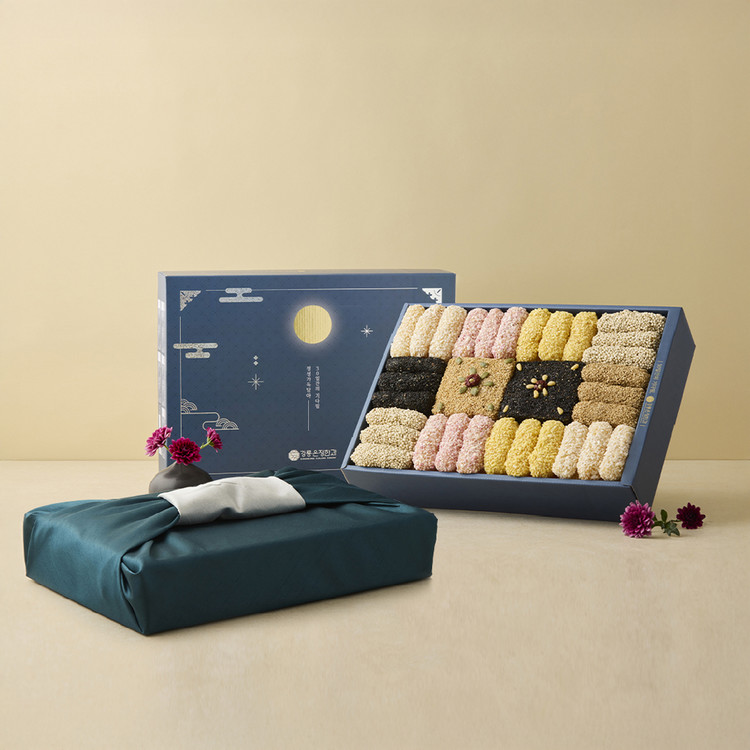 강릉은정한과 만월 3단 선물세트 수제한과 명절선물