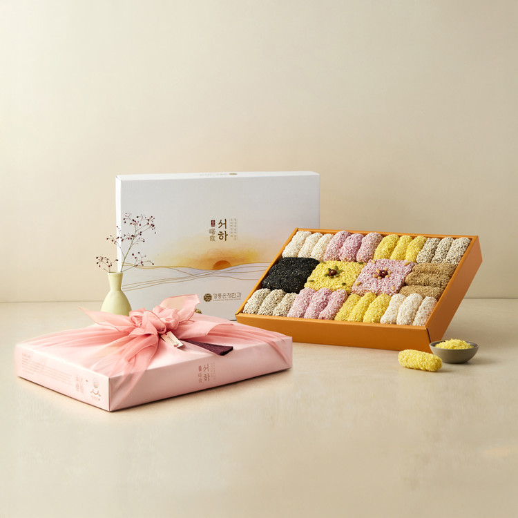 [강릉은정한과] 서하 2단 선물세트 유과 한과 명절 선물