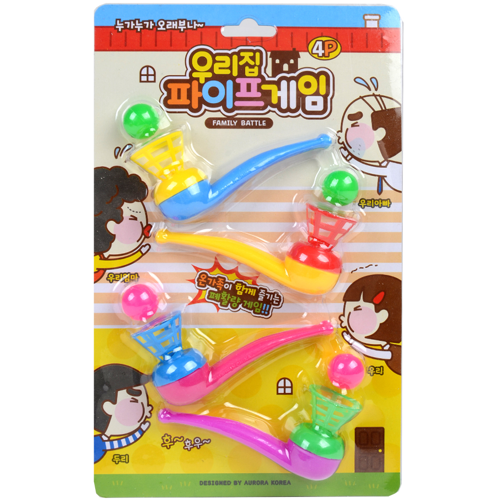 우리집파이프게임 4개1세트 공기반 소리반 폐활량놀이 대결보드게임