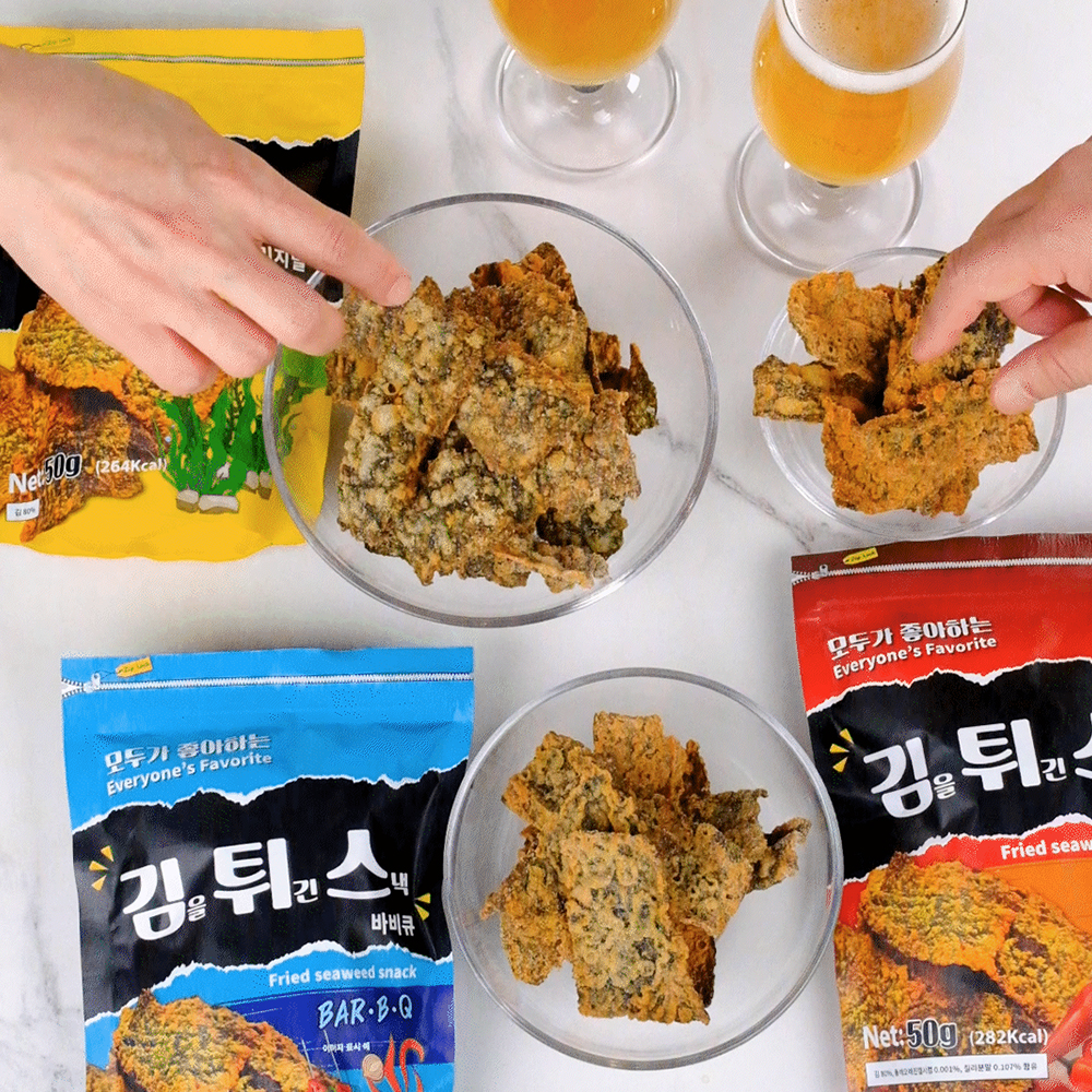 김을 튀긴 스낵 김튀스 50g 3팩 김과자 김스낵 김부각 안주