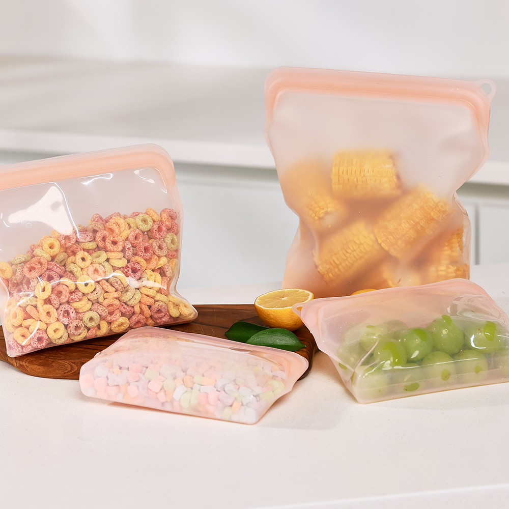 플래티넘 실리콘 지퍼백 8종세트 실리콘백 밀폐 냉장고정리 용기