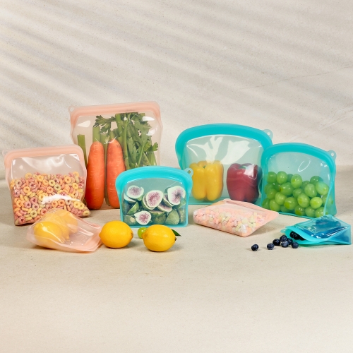 플래티넘 실리콘 지퍼백 8종세트 실리콘백 밀폐 냉장고정리 용기