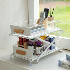 플라츠 3단 높이 조절 다용도 선반 슬라이딩 수납 정리함 홈쇼핑