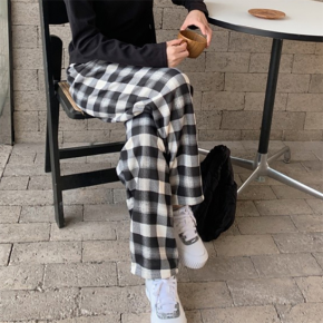 포그니 융털 바지 3종풀세트 겨울 여성 여자 체크 데일리 밴딩 방한 보온 팬츠