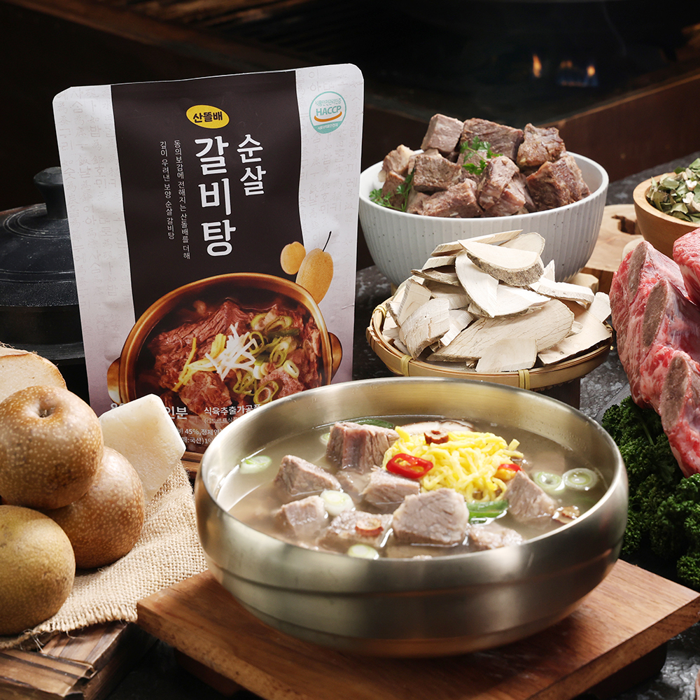 산똘배 순살 갈비탕 800g 6팩 뼈없는 밀키트 산돌배 쇼핑온 홈쇼핑