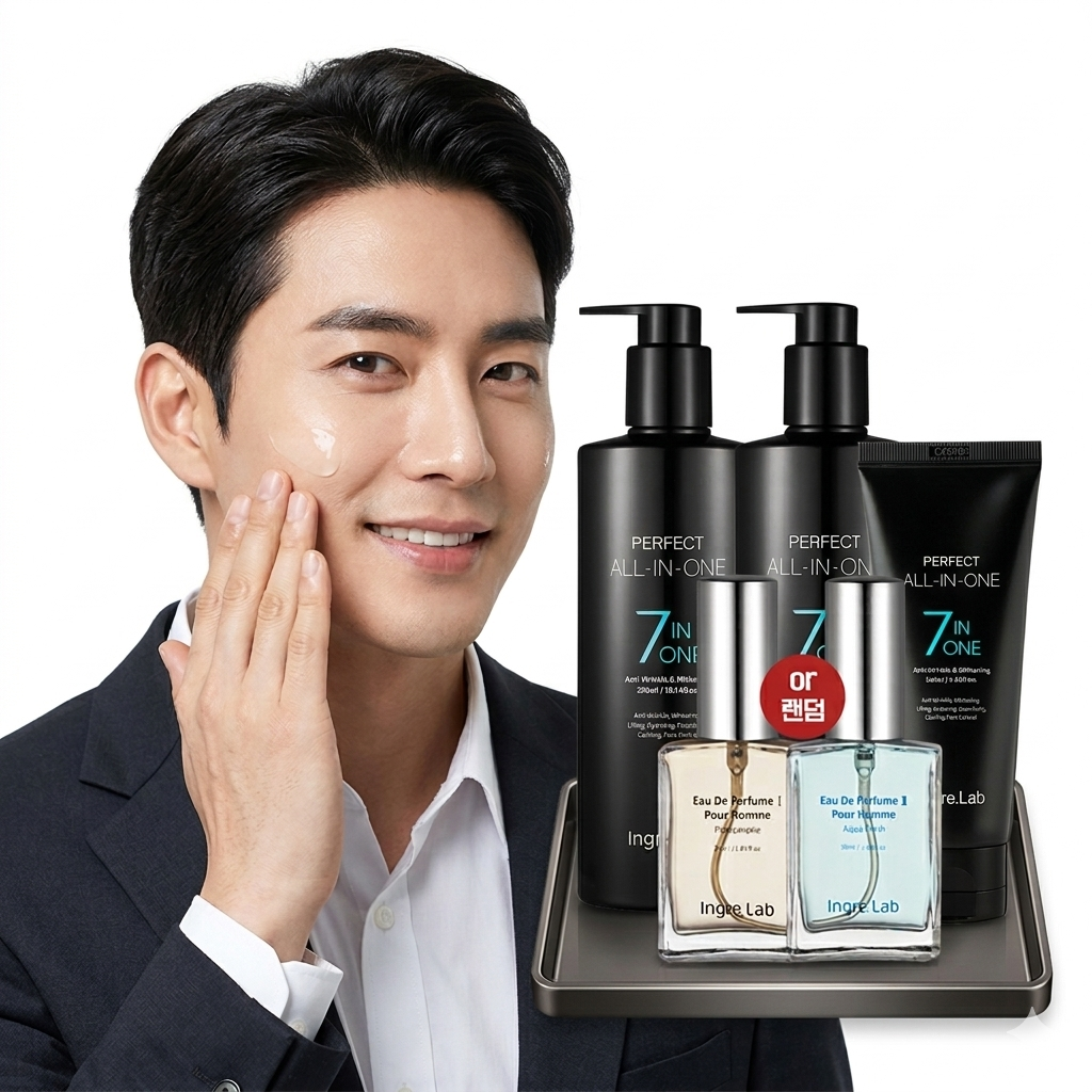 7가지 하나로 인그리랩 퍼펙트 올인원 4종세트 남성 남자 스킨 로션 에센스 화장품 쇼핑온 홈쇼핑