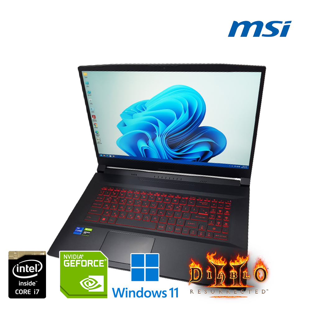 2021년형 17.3인치 대화면 MSI Sword i7 11세대 지포스 GTX 1650 그래픽 게이밍 노트북 (윈 11, 램 8G, NVMe SSD 256G)