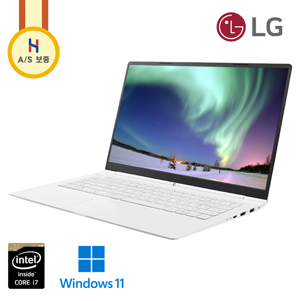 LG그램 화이트 i7 NVMe SSD 초슬림 초경량 노트북 (윈도우 11, 가벼운무게 980g, IPS 패널, Full HD 고화질 해상도)