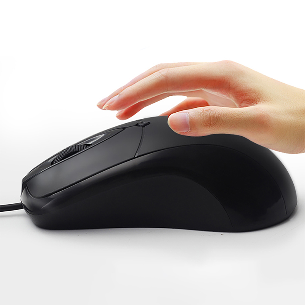 1000dpi 고감도 센서 탑재! 부드럽고 편안한 감촉의 유선 광마우스 (미끄럼 방지 롤러 설계, 양손 공용 디자인)