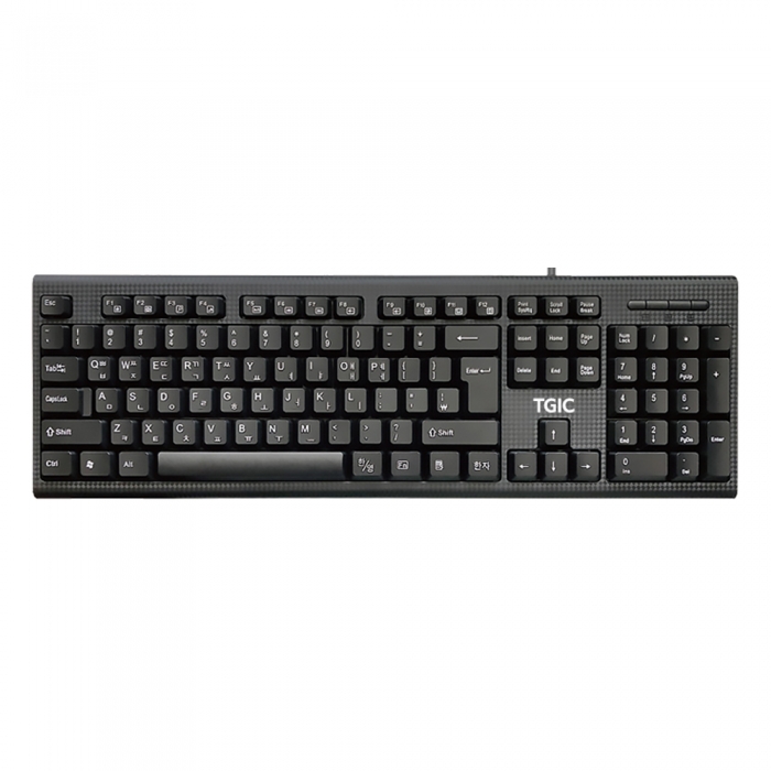 슬림한 디자인의 USB 인터페이스 유선 키보드 (부드러운 키감, LED 표시등, 생활방수 설계)