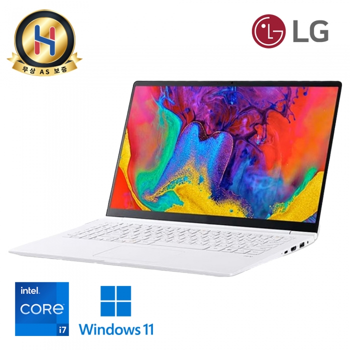 LG전자 i7 올뉴그램 화이트 초슬림 초경량 15.6인치 IPS패널탑재 NVMe SSD 업그레이드 윈도우11