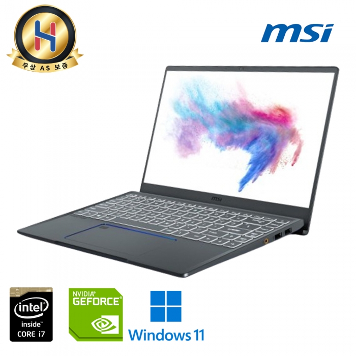 초슬림 초경량 디자인 MSI 프레스티지 i7 10세대 지포스 GTX 1650 DDR4 16G NVMe SSD 512G 윈도우11