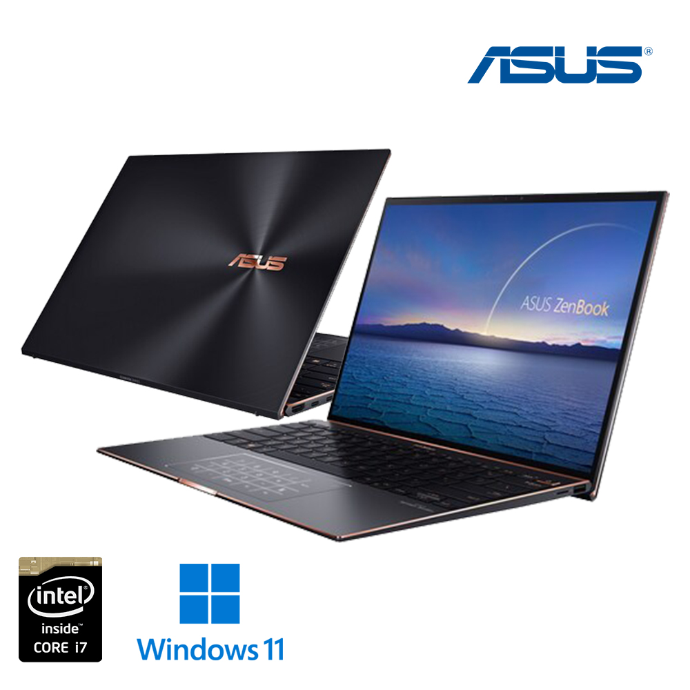 [미사용] 슬림하고 휴대성 좋은 터치스크린 ASUS 젠북 S 재이드 블랙 i7 11세대 DDR4 16GB NVMe SSD 1TB 윈도우11