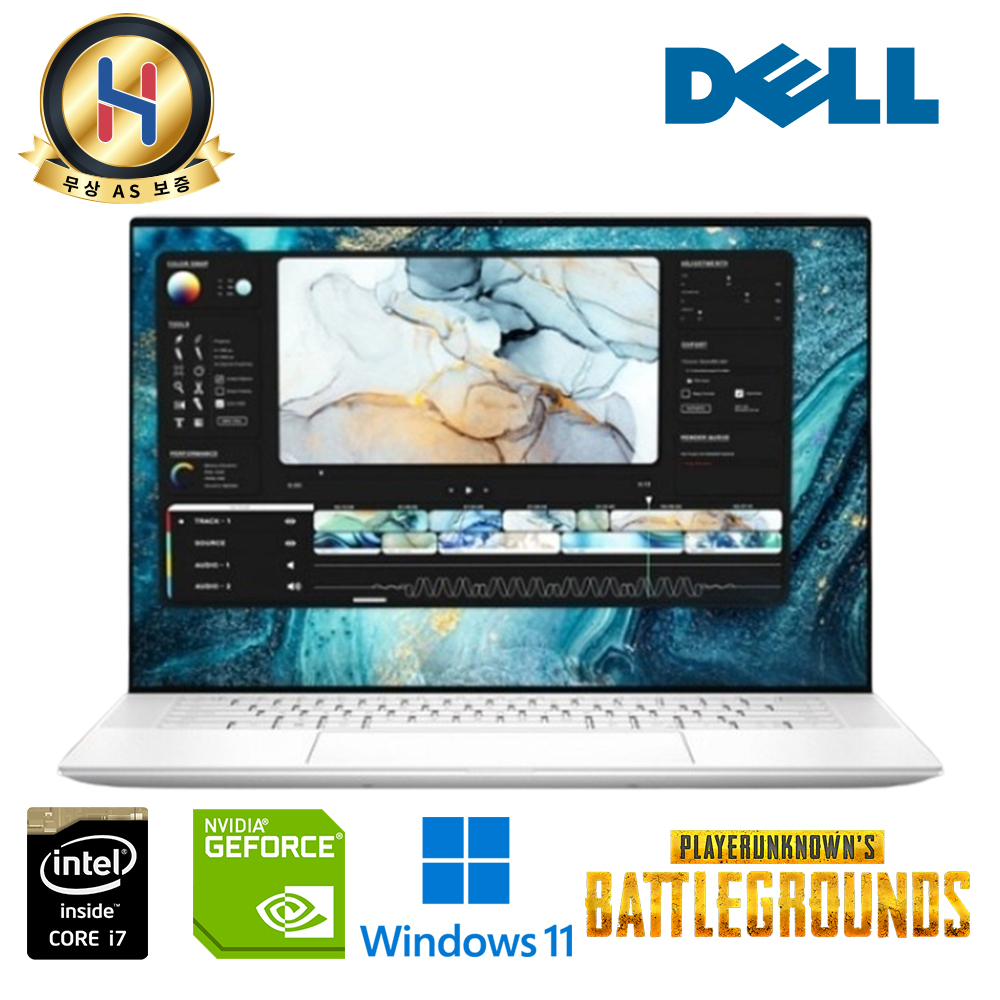 [미사용] 터치스크린 델 XPS 화이트 i7 10세대 지포스 GTX 1650 Ti 4K 해상도 DDR4 32GB NVMe SSD 2TB 윈도우11