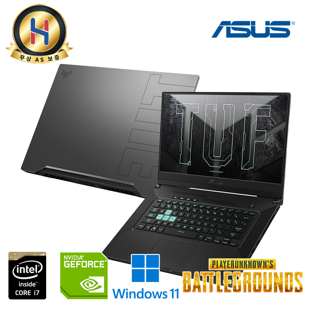 [미사용] 아수스 TUF Dash 이클립스 그레이 i7 11세대 지포스 RTX 3070 DDR4 16G NVMe SSD 512G 윈도우11