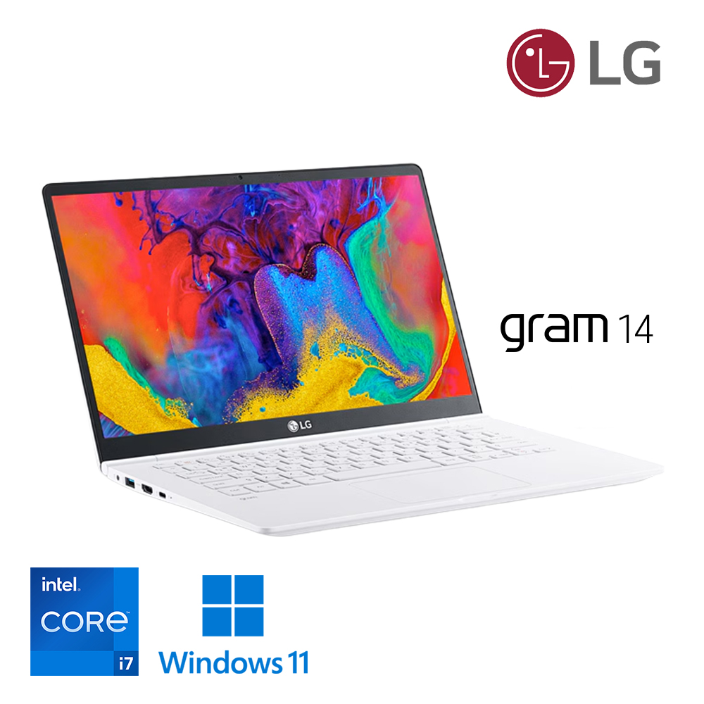 LG 올 뉴 그램 화이트 휴대성 좋은 14인치 노트북 NVMe SSD 총 512G 저장용량 업그레이드완료 윈도우11