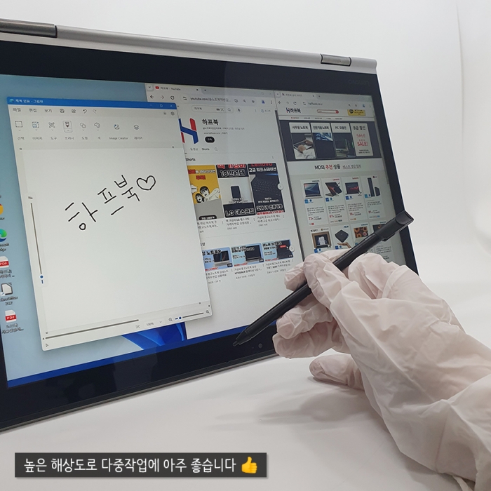 360도꺾이는 터치스크린 터치펜포함 레노버 씽크패드 X1 Yoga 2세대 2K 고해상도 C타입충전가능 윈도우11