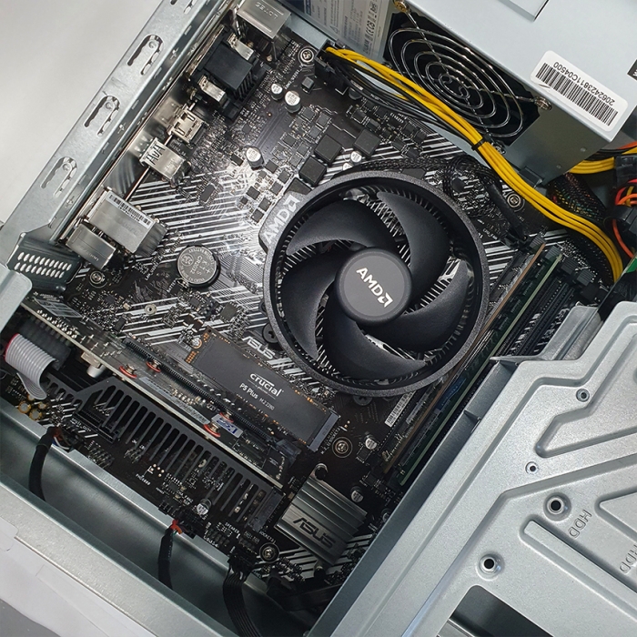 [미사용풀박스] NY컴퓨터 라이젠5 지포스 탑재 가성비 슬림 본체 데스크탑 램16G NVMe SSD 업그레이드 완료 윈도우11